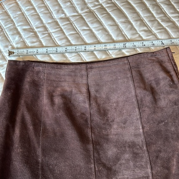 BROWN LEATHER KAREN KANE SKIRT 8 - Picture 5 of 15